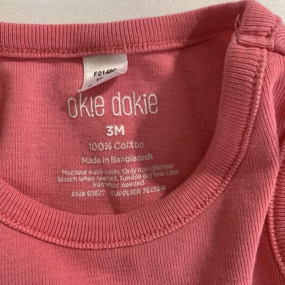 Set of 3 Bodysuits Baby Girl 3 Month Sleeveless Pink Sunshine Rainbow Stripe Dot - Picture 6 of 11